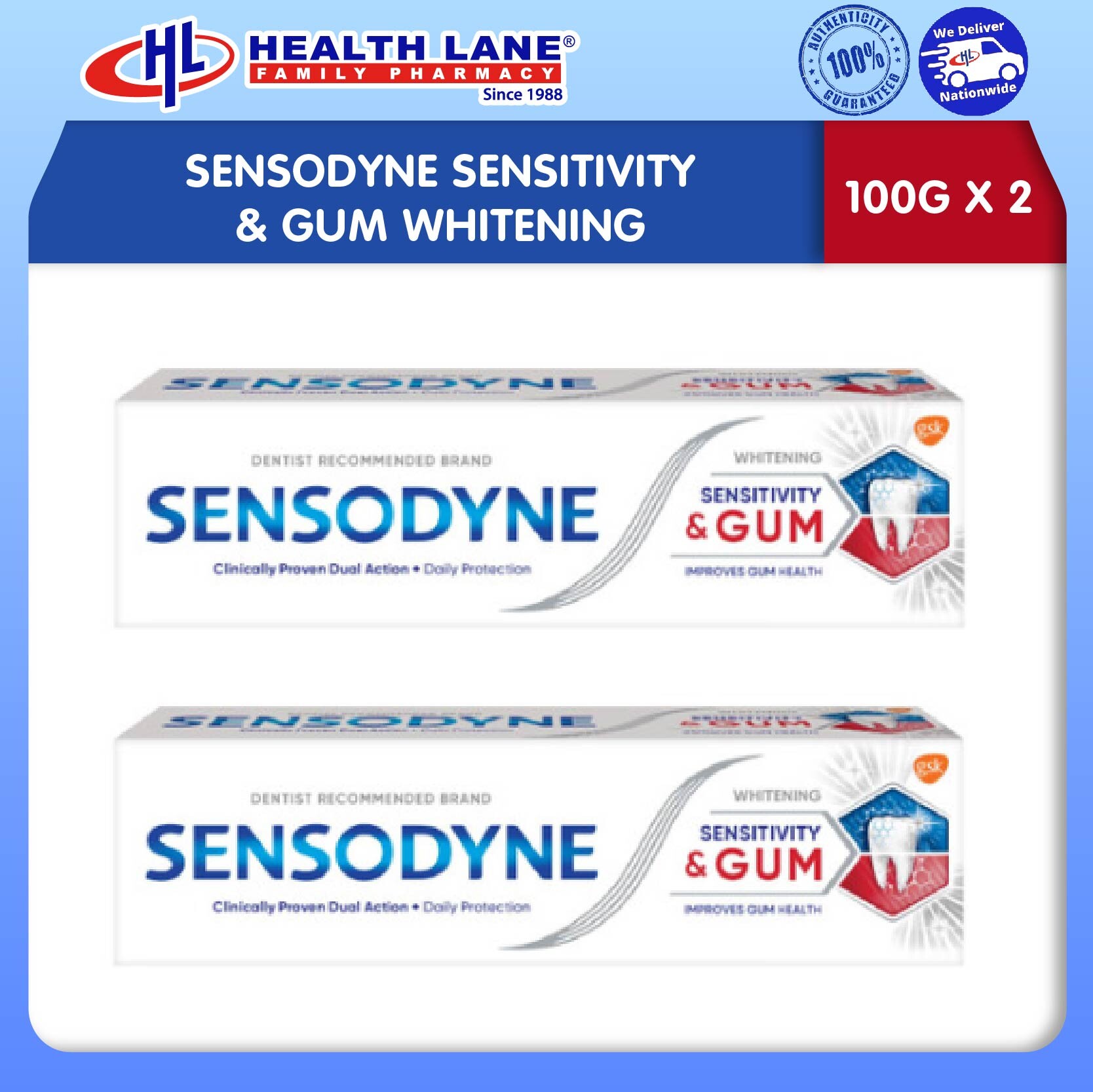 SENSODYNE SENSITIVITY & GUM WHITENING (100G X 2)
